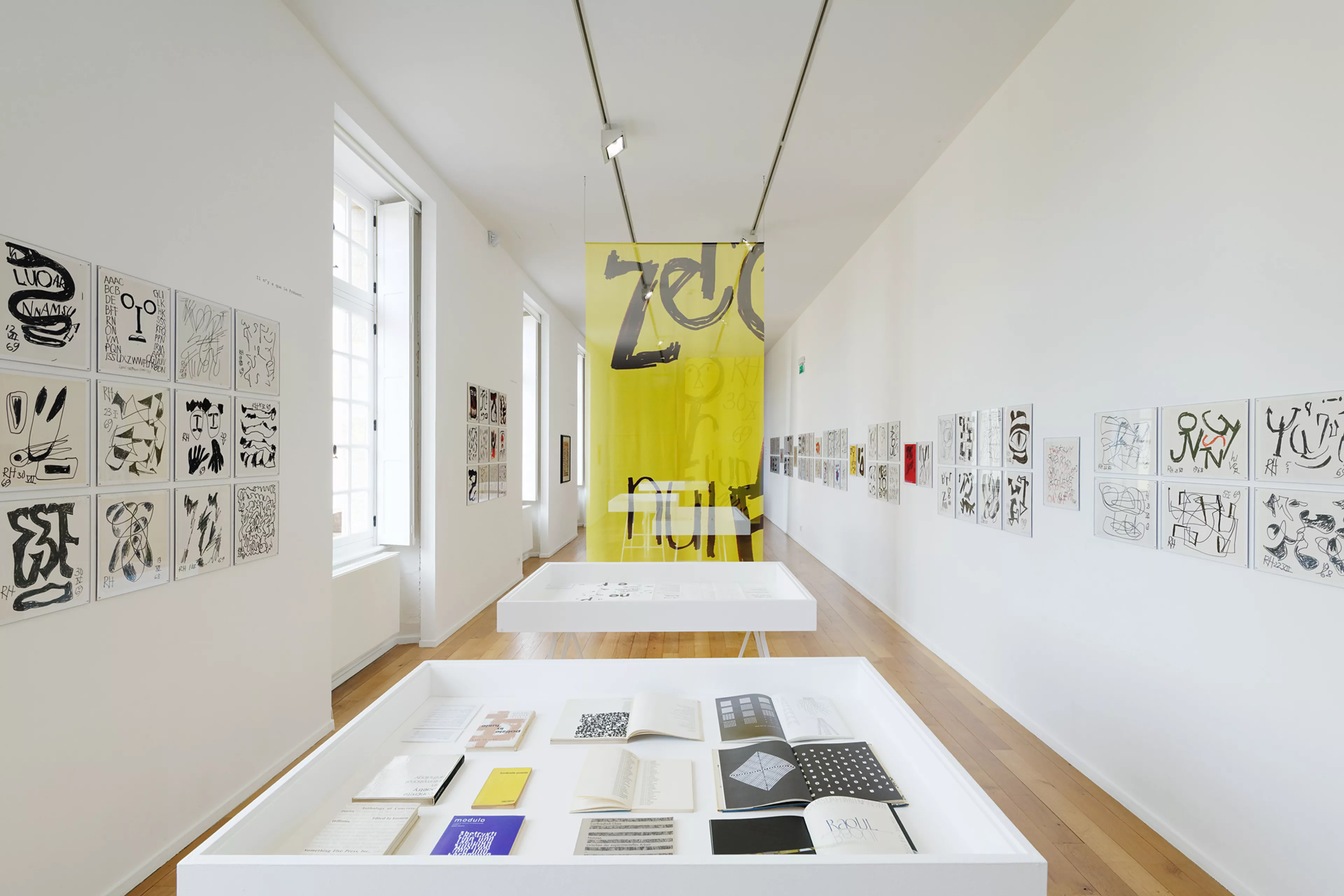 Vue de l'exposition Raoul Hausmann et les poésies expérimentales Européennes